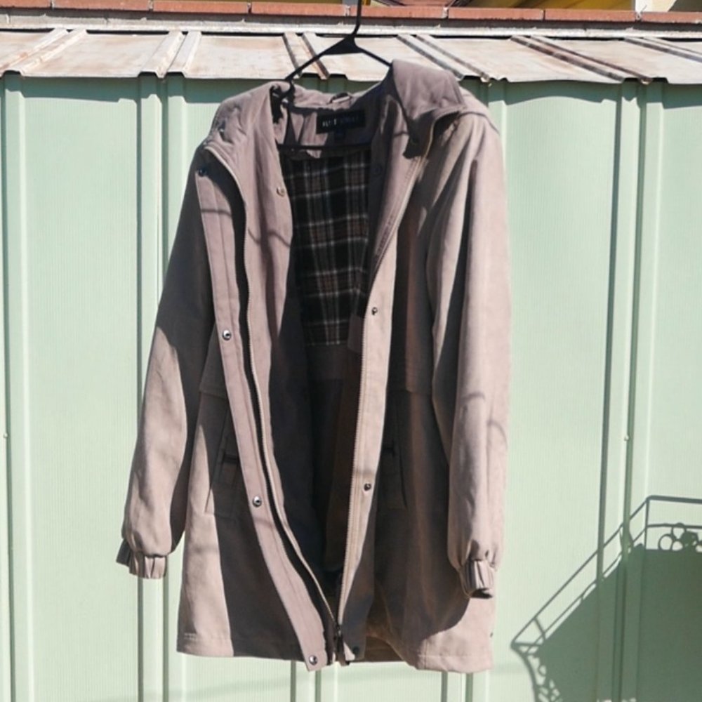 Fleet Street Suede Flannel Winter Coat Large
